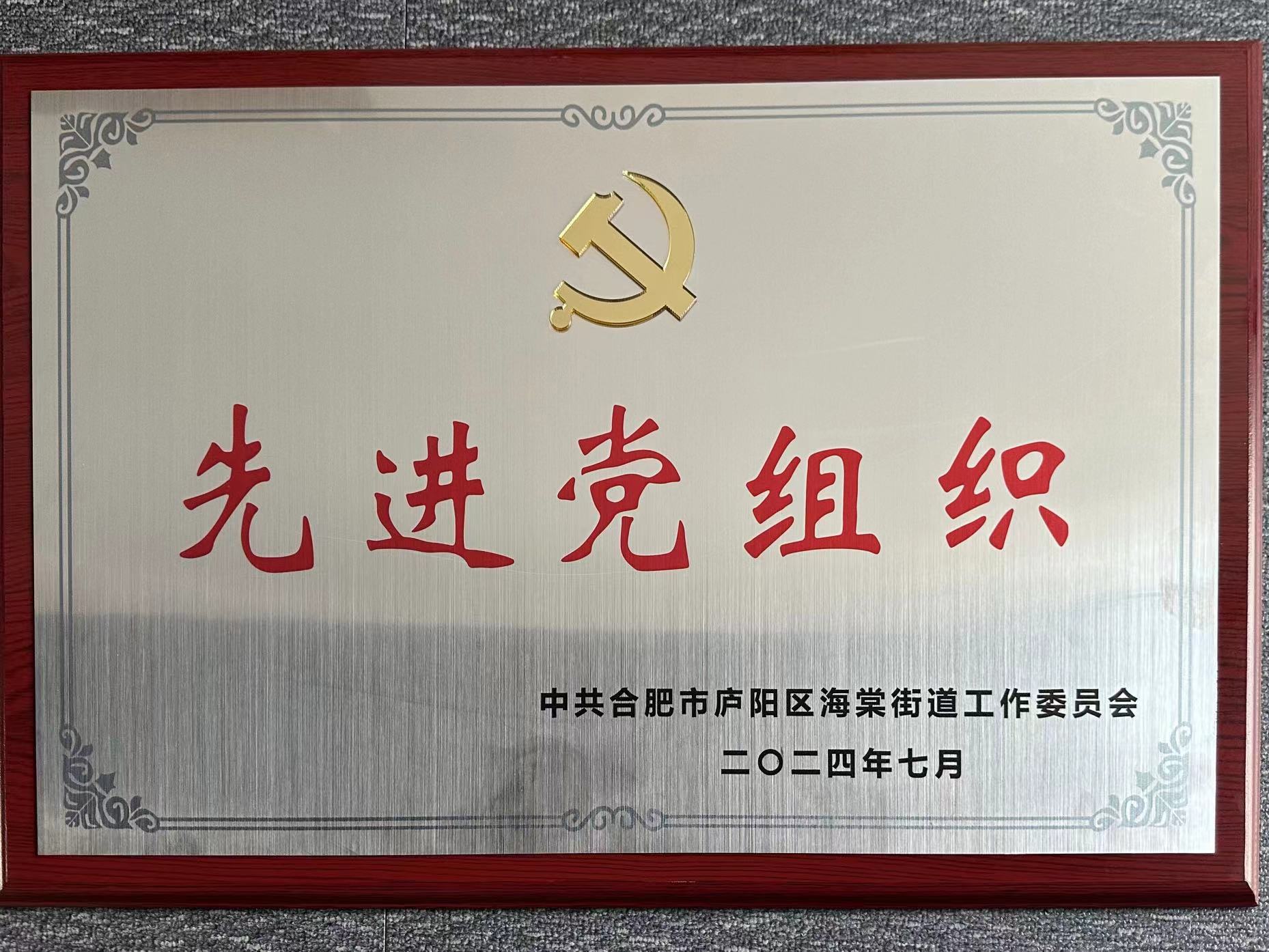 廬陽建華文創(chuàng)園黨支部榮獲“先進(jìn)黨組織”榮譽稱號